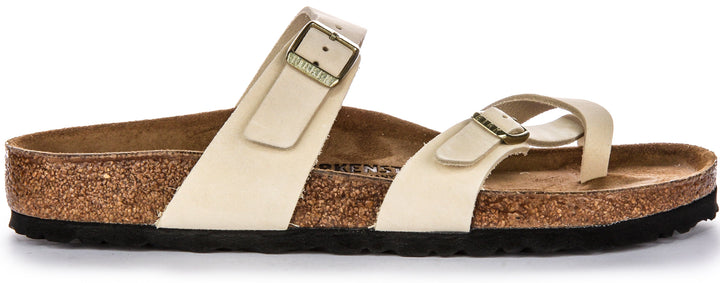 Birkenstock Mayari Sandales en cuir suédé pour femmes en beige