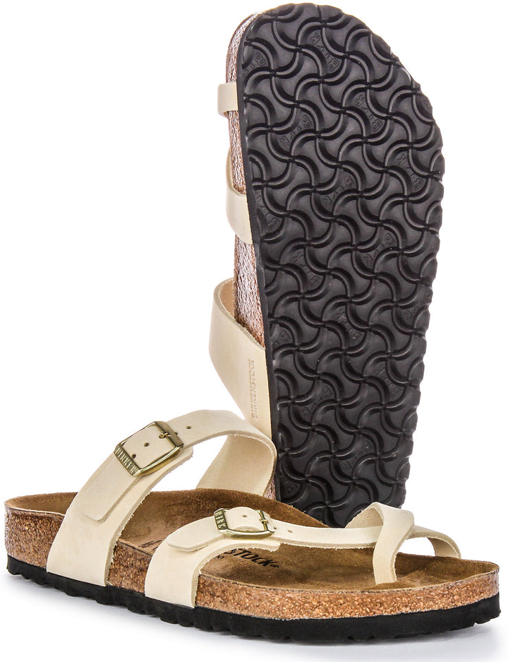Birkenstock Mayari Sandales en cuir suédé pour femmes en beige