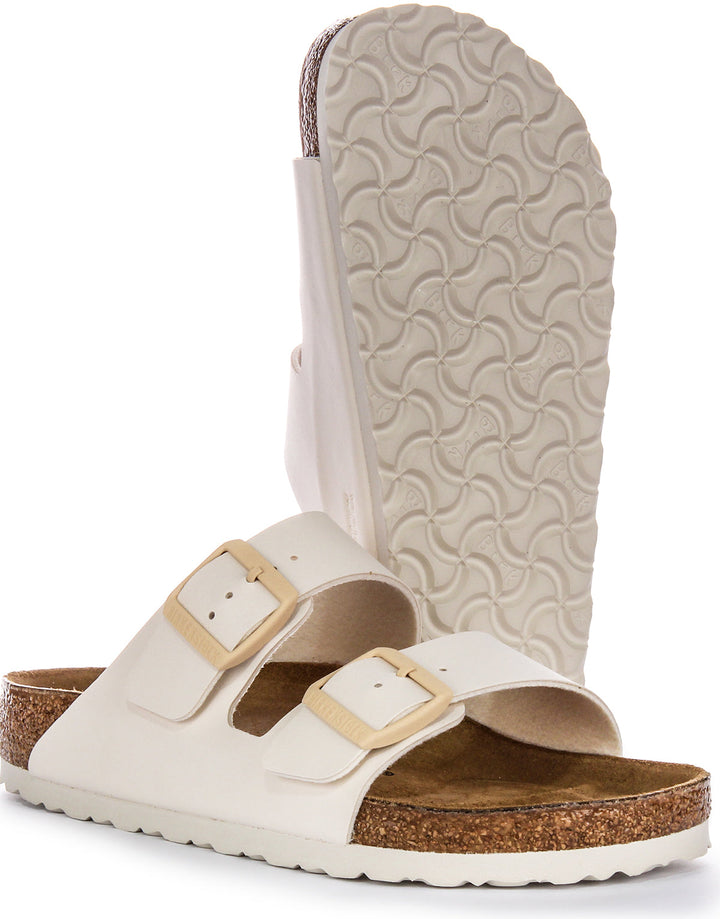 Birkenstock Arizona BS Sandales en Birko Flor à Deux Brides Réglables en Beige