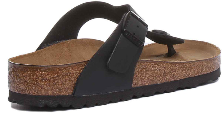 Birkenstock Gizeh sandalen voor dames Birko Flor T-band in zwart, teenslipperstijl