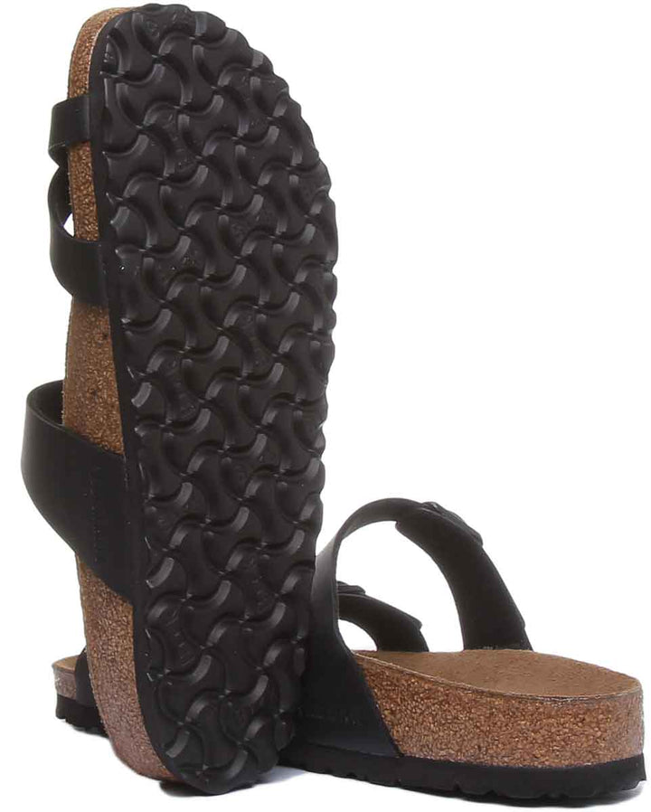 Sandalia eléctrica Birkenstock Mayari con tiras metálicas para mujer en negro