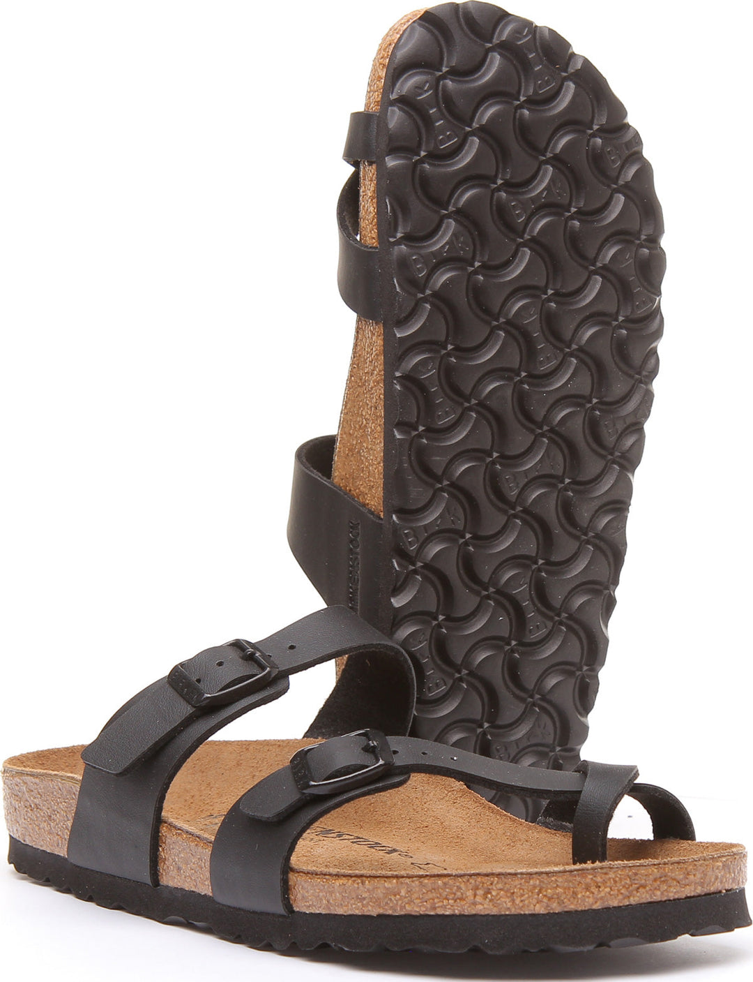 Birkenstock Mayari Sandales à lanières en cuir nubuck pour femmes en noir