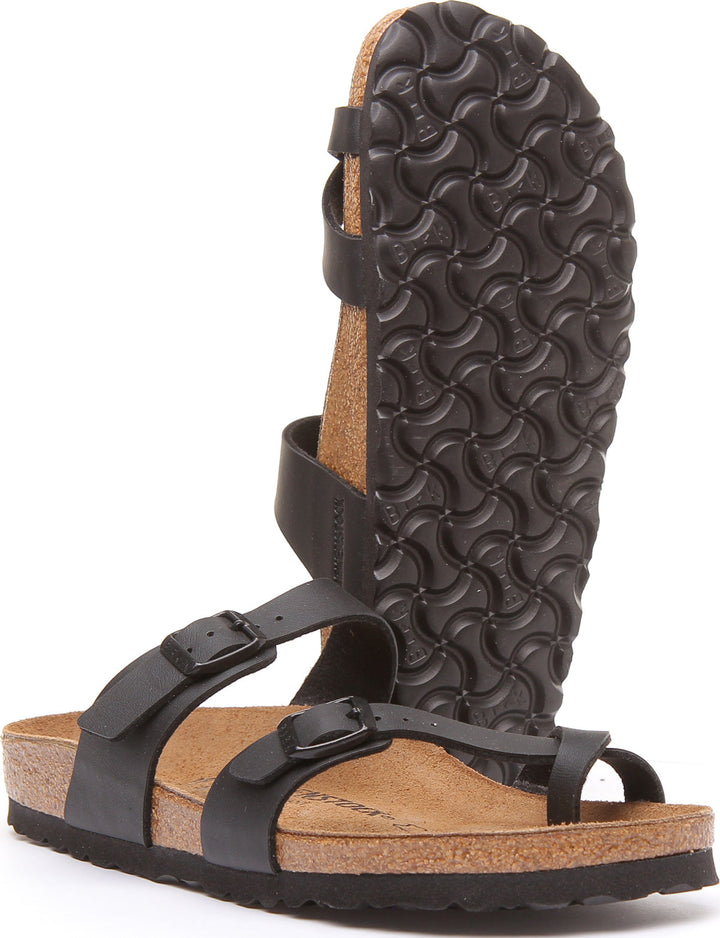 Birkenstock Mayari Sandales à lanières en cuir nubuck pour femmes en noir