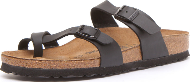 Birkenstock Mayari Sandales à lanières en cuir nubuck pour femmes en noir