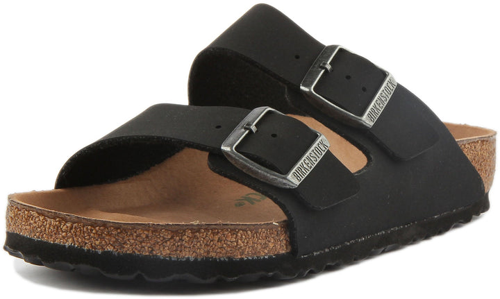 Birkenstock Arizona Vegan Sandales pour femmes en Birko Flor en noir