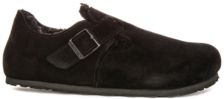 Birkenstock London Sherling In Black | Regular Fit