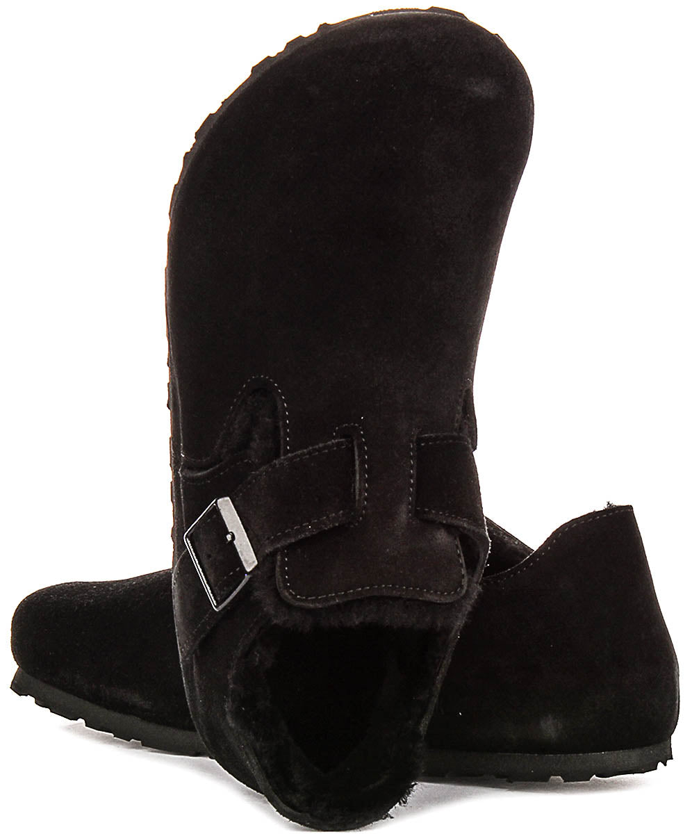 Birkenstock London Sherling In Black | Regular Fit