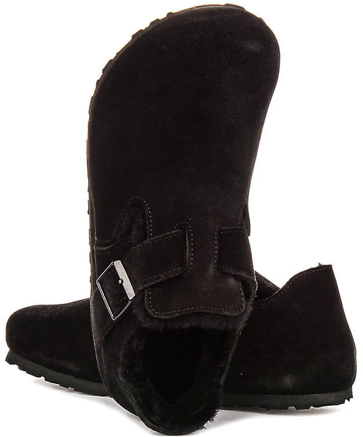 Birkenstock London Sherling In Black | Regular Fit