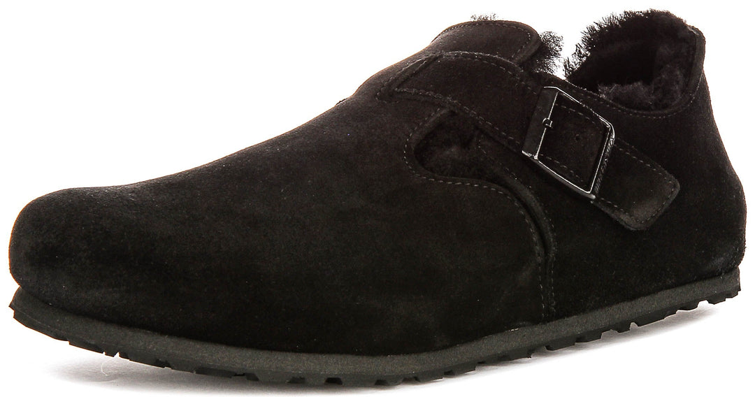 Birkenstock London Sherling In Black | Regular Fit