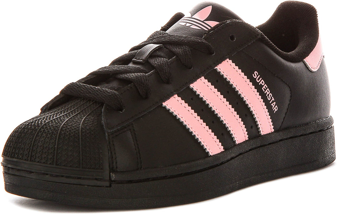 Adidas Superstar II J In Black Pink For Juniors