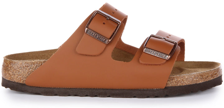 Birkenstock Arizona Sandale en cuir naturel poure en brun