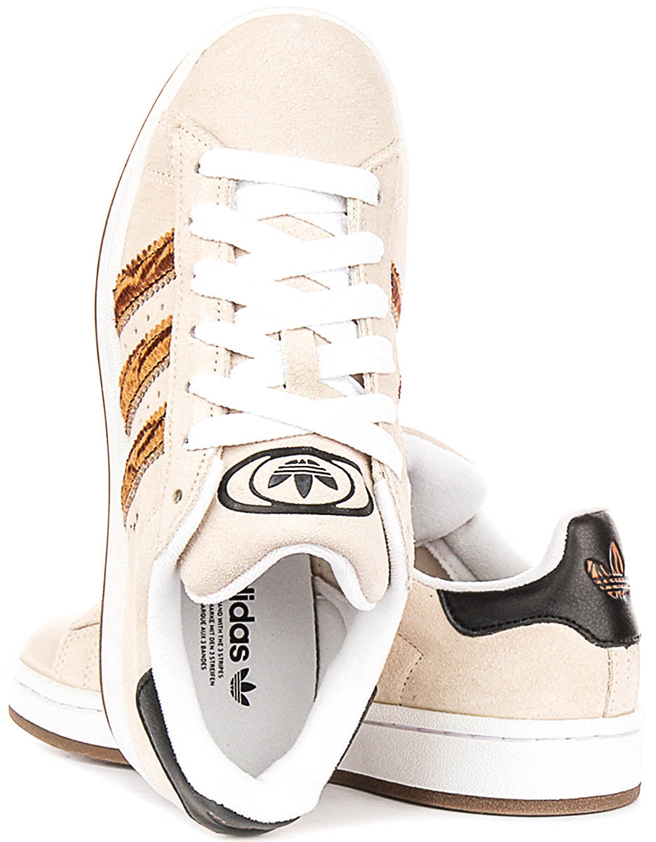 Adidas Campus 00S In Beige Leopard Strips For Junior