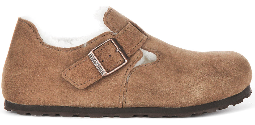 Birkenstock London Shearlin en daim marron | Coupe régulière