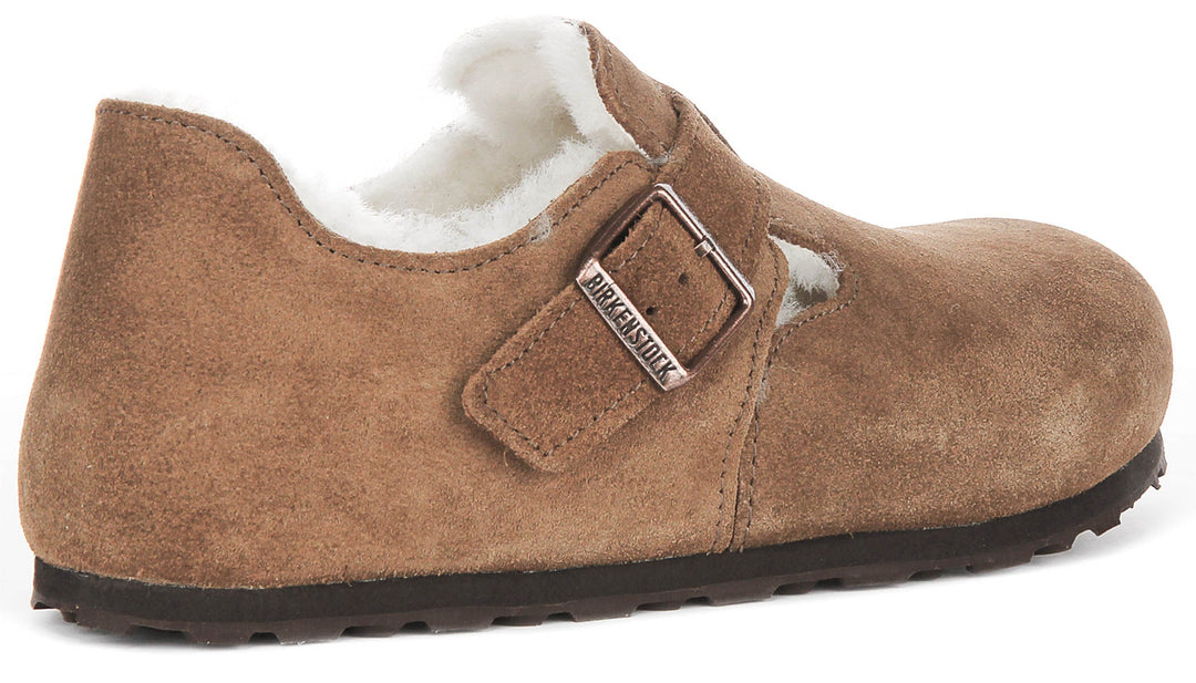 Birkenstock London Shearlin en daim marron | Coupe régulière