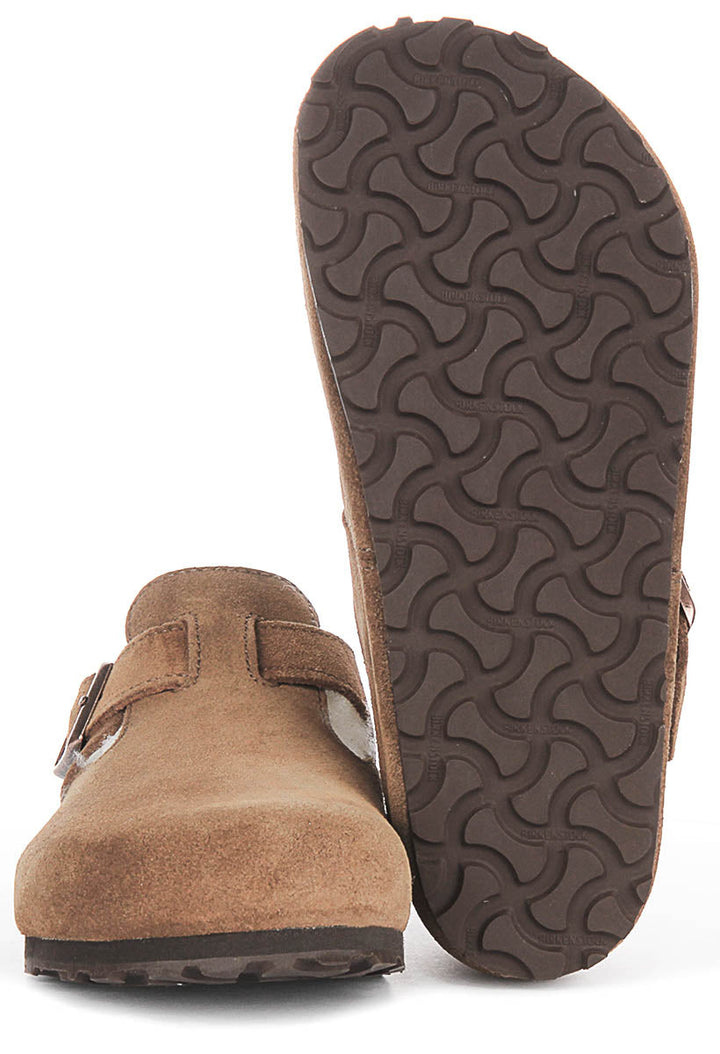 Birkenstock London Shearlin en daim marron | Coupe régulière