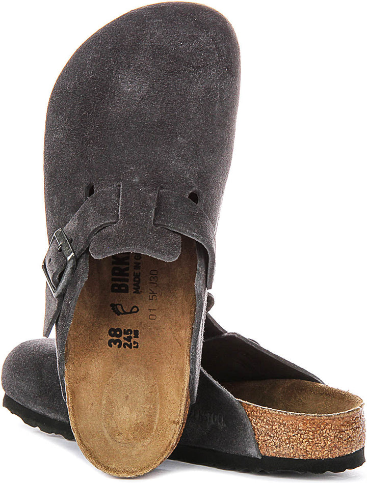 Birkenstock Boston Bs In Charcoal | Regular Fit