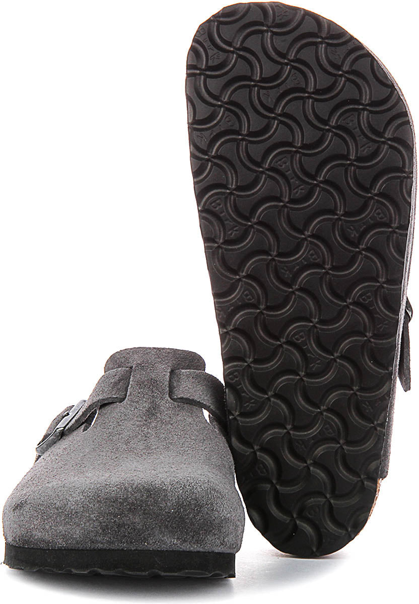 Birkenstock Boston Bs In Charcoal | Regular Fit