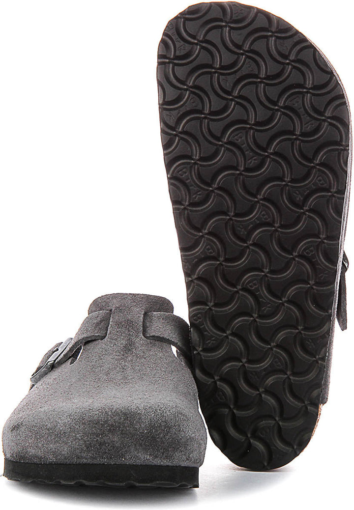 Birkenstock Boston Bs In Charcoal | Regular Fit
