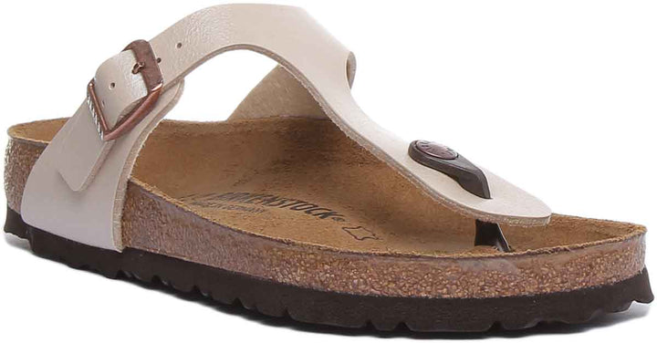 Birkenstock Gizeh Sandales Femme en Birko Flor En Crème