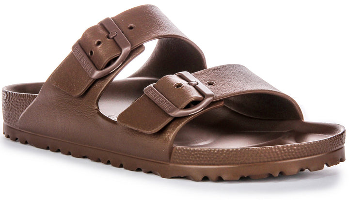 Sandales Birkenstock Arizona Eva en caoutchouc pour femmes en brun foncé  