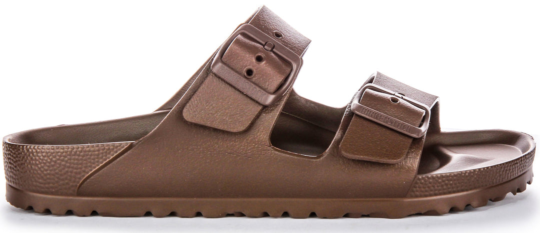 Sandales Birkenstock Arizona Eva en caoutchouc pour femmes en brun foncé  