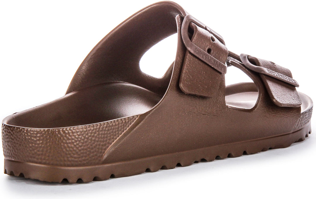 Sandales Birkenstock Arizona Eva en caoutchouc pour femmes en brun foncé  