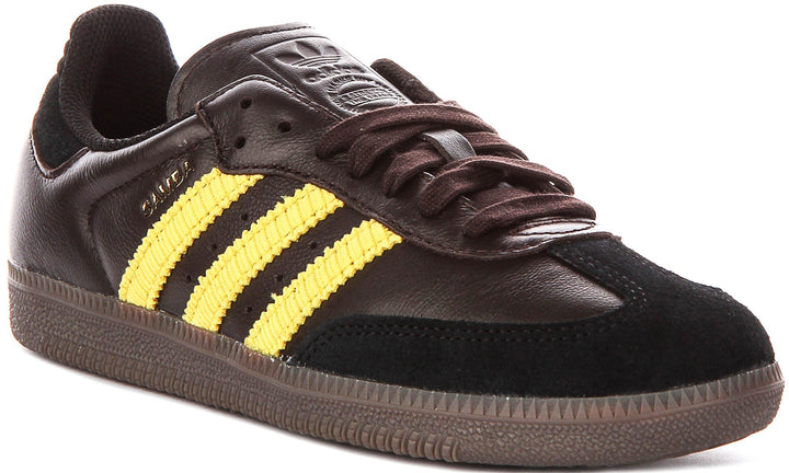 Adidas Samba OG In Dark Brown Yellow For Men