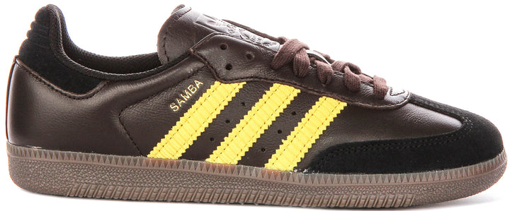 Adidas Samba OG In Dark Brown Yellow For Men