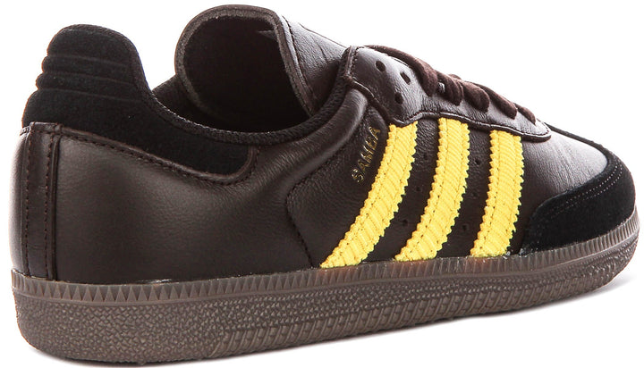 Adidas Samba OG In Dark Brown Yellow For Men