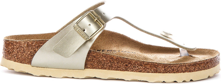 Birkenstock Gizeh Kids Bs In Gold For Junoir | Narrow Fit