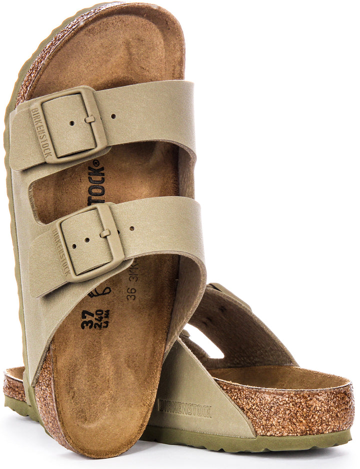 Birkenstock Arizona BS Sandales à Deux Brides Réglables en Birko Flor en Kaki