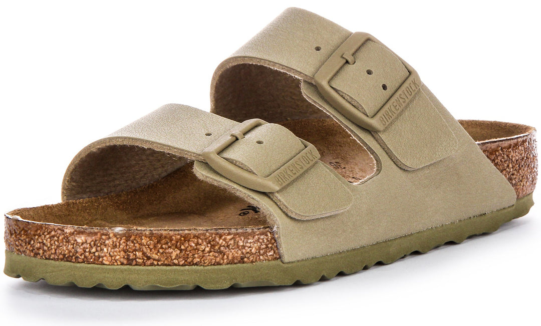 Birkenstock Arizona BS Sandales à Deux Brides Réglables en Birko Flor en Kaki