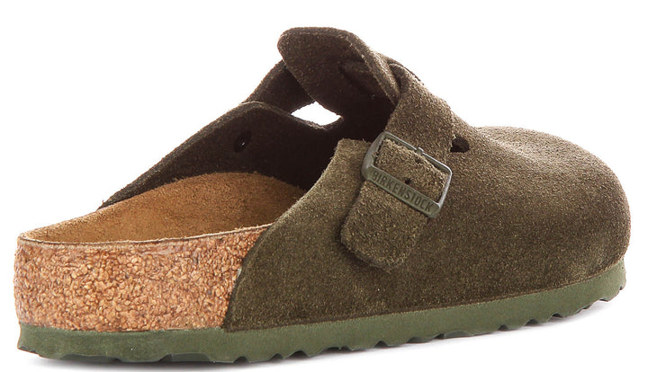 Birkenstock Boston Bs In Khaki Green | Regular Fit