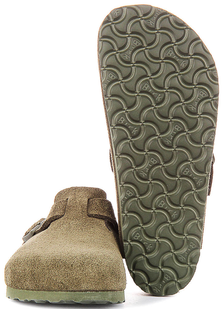 Birkenstock Boston Bs In Khaki Green | Regular Fit