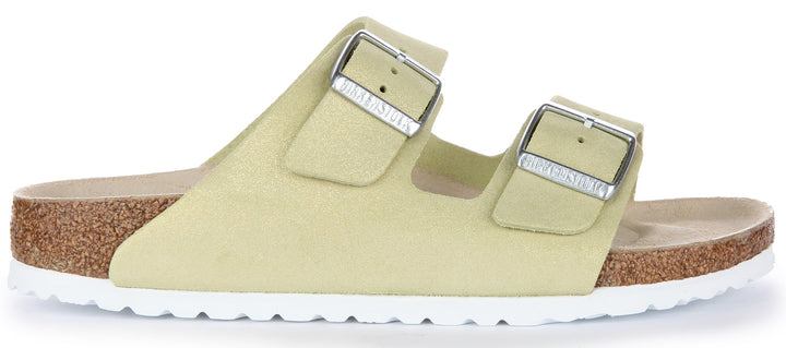 Birkenstock Arizona Sandale en cuir daim poure en vert clair