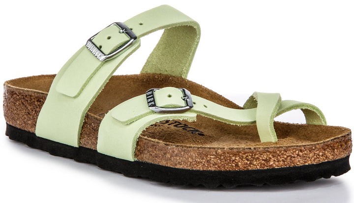 Birkenstock Mayari Sandales Femme en Nubuck avec Boucle et Bride en Lime
