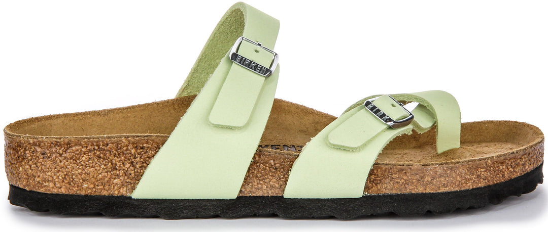 Birkenstock Mayari Sandales Femme en Nubuck avec Boucle et Bride en Lime