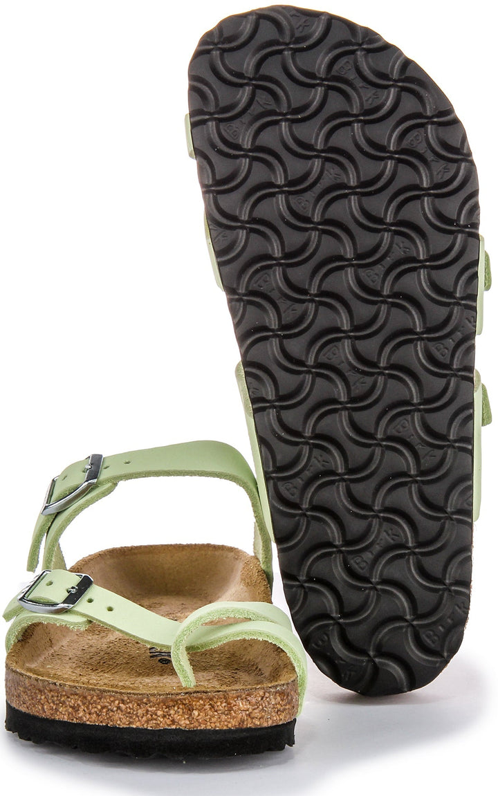 Birkenstock Mayari Sandales Femme en Nubuck avec Boucle et Bride en Lime