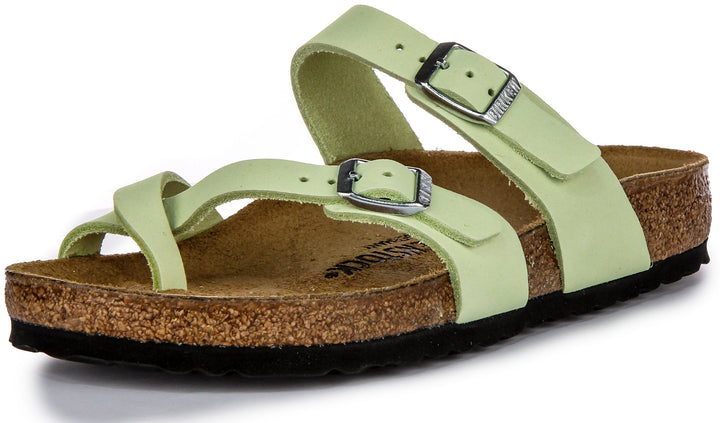 Birkenstock Mayari Sandales Femme en Nubuck avec Boucle et Bride en Lime