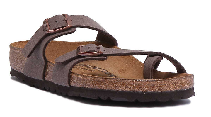Sandalia Birkenstock Mayari con tiras Birko Flor para mujer en moca
