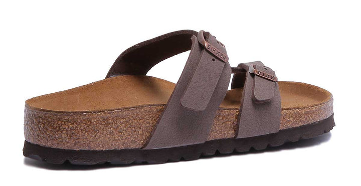 Sandalia Birkenstock Mayari con tiras Birko Flor para mujer en moca