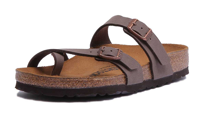 Sandalia Birkenstock Mayari con tiras Birko Flor para mujer en moca