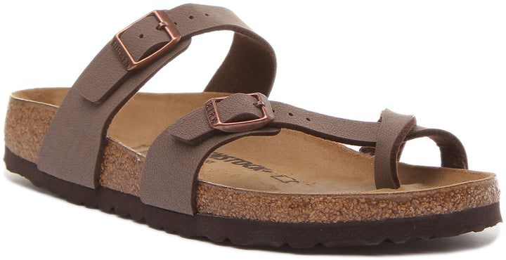 Birkenstock Mayari sandalen met Birko Flor bandjes voor dames in mocca