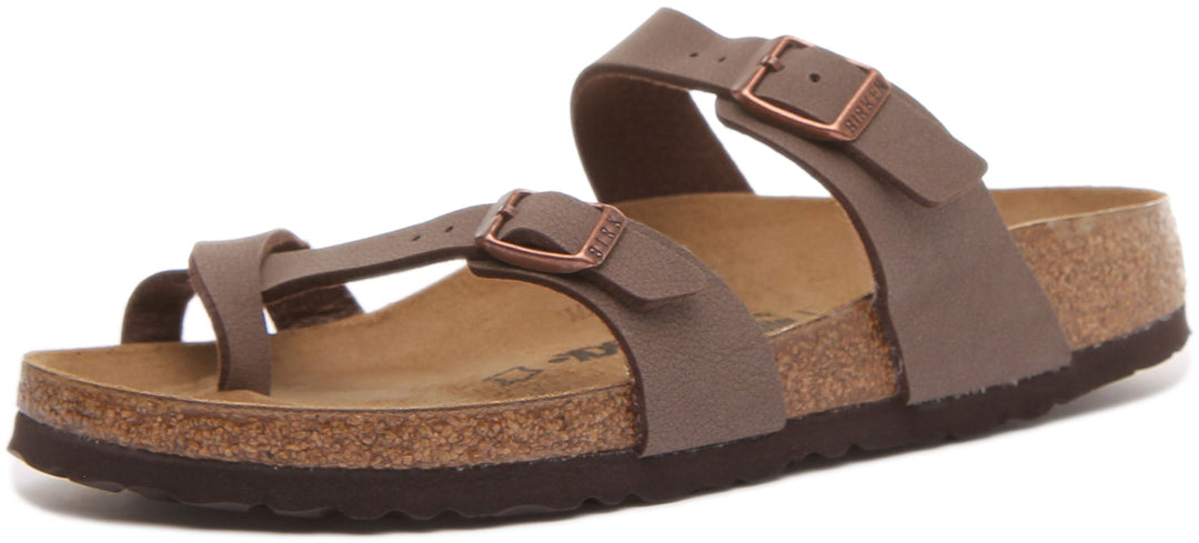 Birkenstock Mayari sandalen met Birko Flor bandjes voor dames in mocca