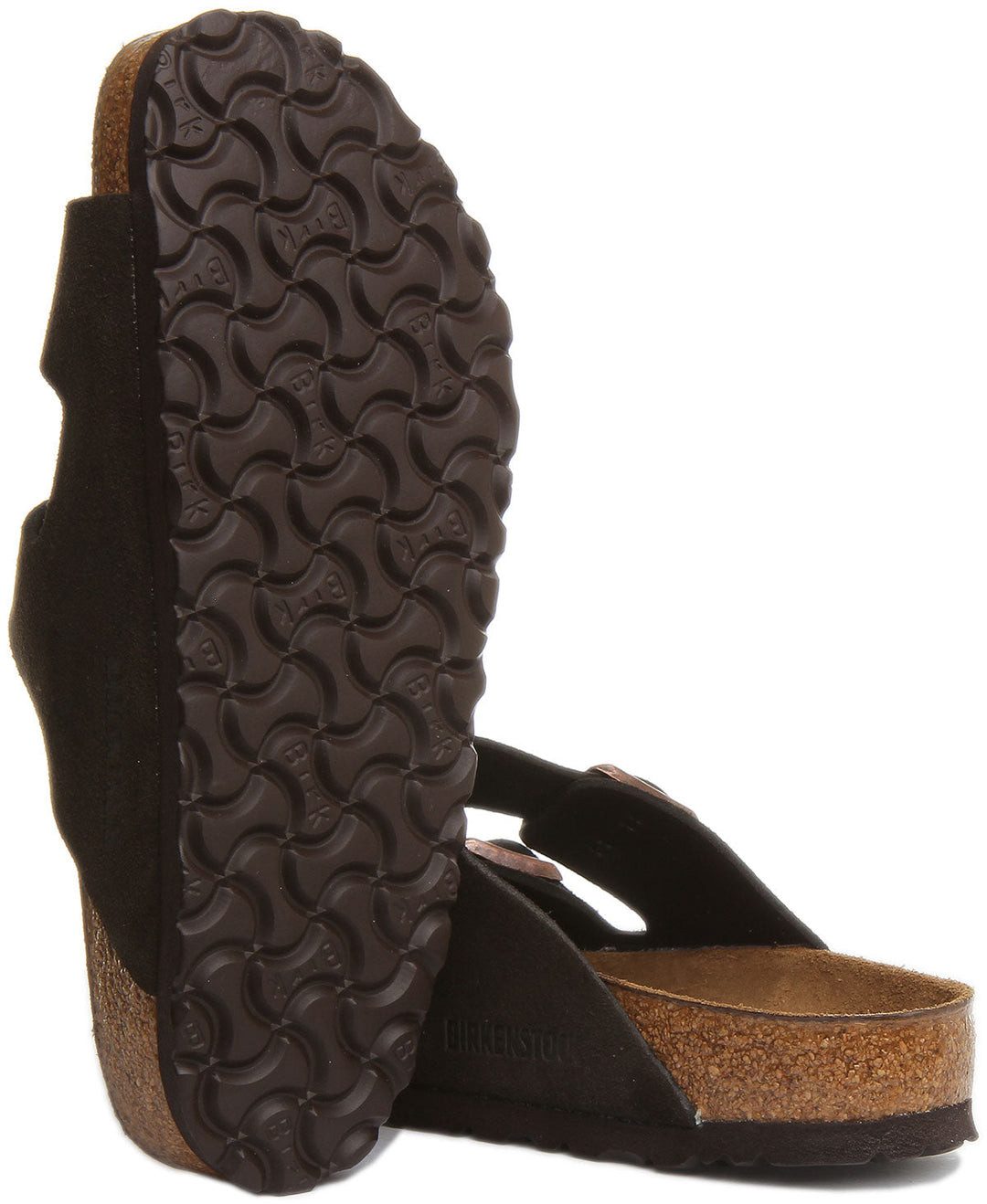 Birkenstock Arizona BS Sandale à double lanière en cuir poure en moka