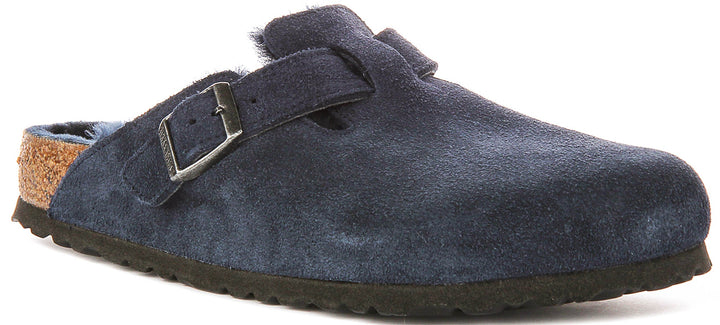 Birkenstock Boston Shearling In Navy | Regular Fit