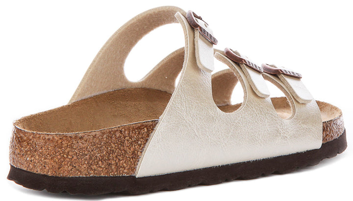 Birkenstock Florida Bs In Pearl White | Narrow Fit