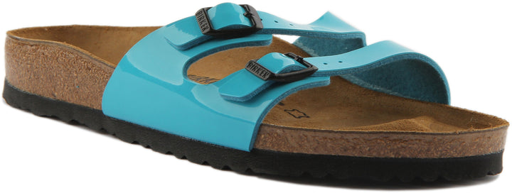 Birkenstock Ibiza Sandales Birko Flor à double lanière pour femmes en bleu marine