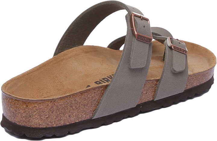 Sandalia eléctrica Birkenstock Mayari con tiras metálicas para mujer en piedra
