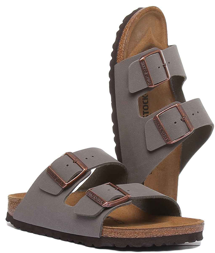Birkenstock Arizona sandales à double lanière en pierre Birko Flor en liège pour femmes
